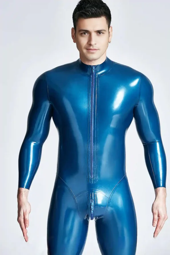 Male Mr Muscles Front-zip Latex Catsuit