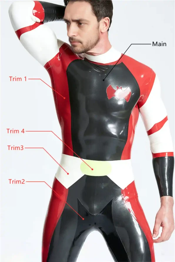 Male Cdr Batwing Back Zip Catsuit