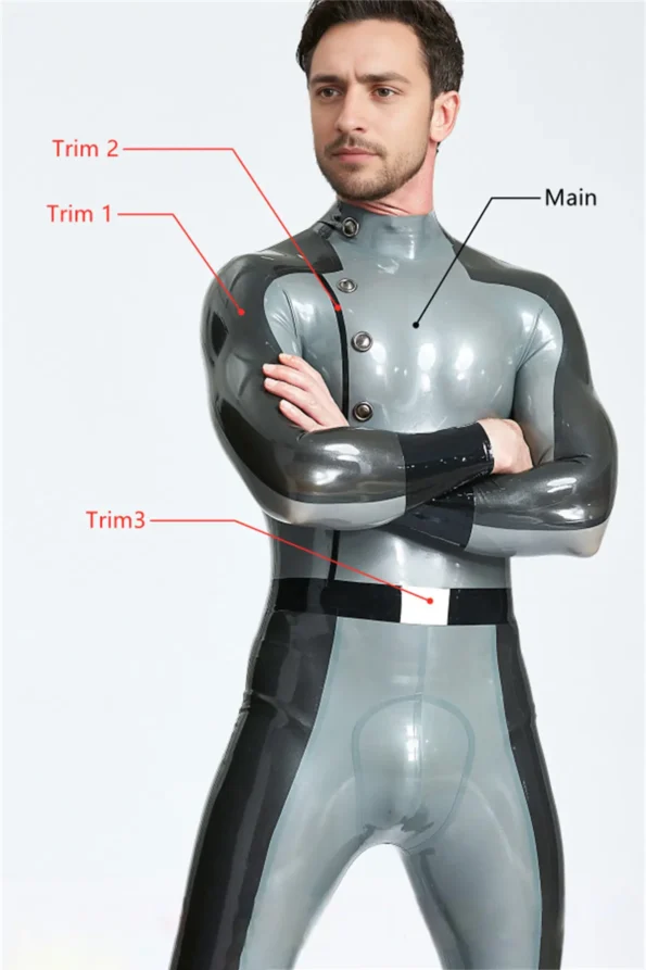 Male Flight Commander Latex Catsuit