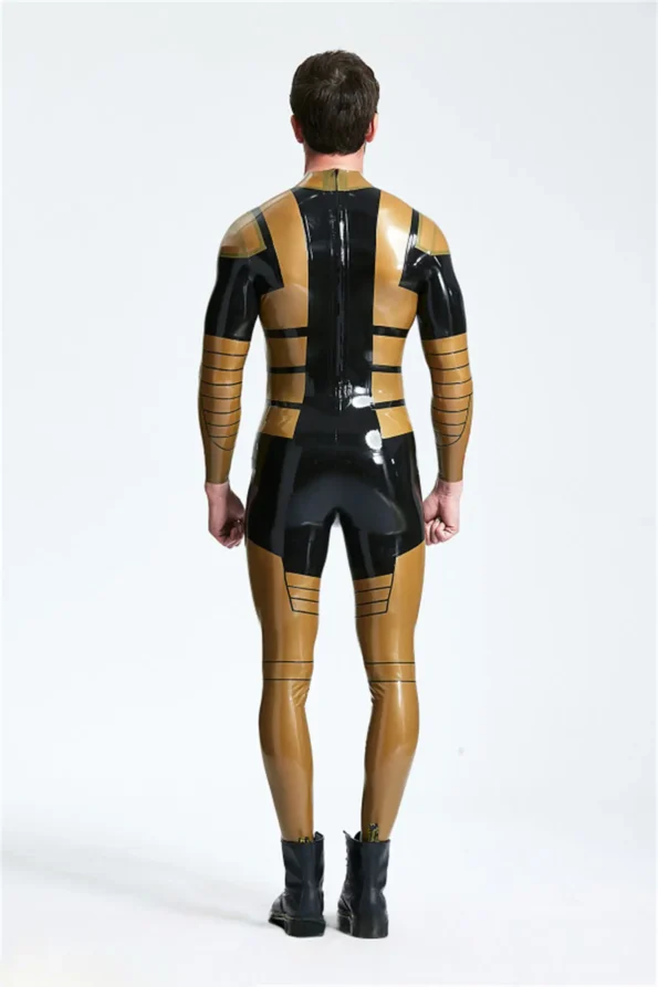 Male Blazing Gold Back Zip Catsuit