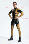 Male Blazing Gold Back Zip Catsuit