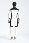 Male White Knight Back Zip Catsuit