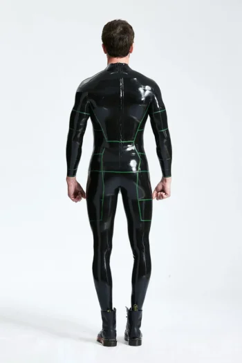 Hexagonal Back Zip Latex Catsuit