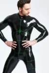 Hexagonal Back Zip Latex Catsuit