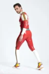 Male Leaguers Baseball Look Shoulder Zip Catsuit