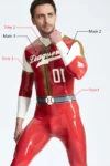 Male Leaguers Baseball Look Shoulder Zip Catsuit