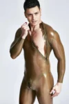 Male Double-Diagonal Zip Catsuit