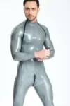 Male Double-Diagonal Zip Catsuit