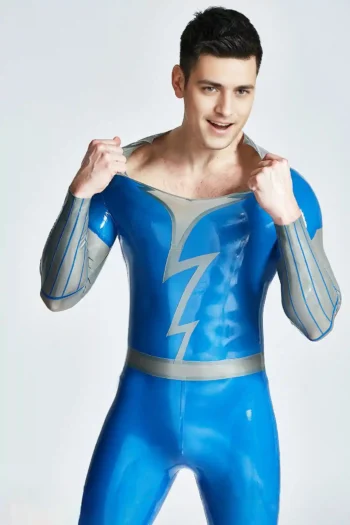 Male Lightning Flash Wide-Necked Catsuit