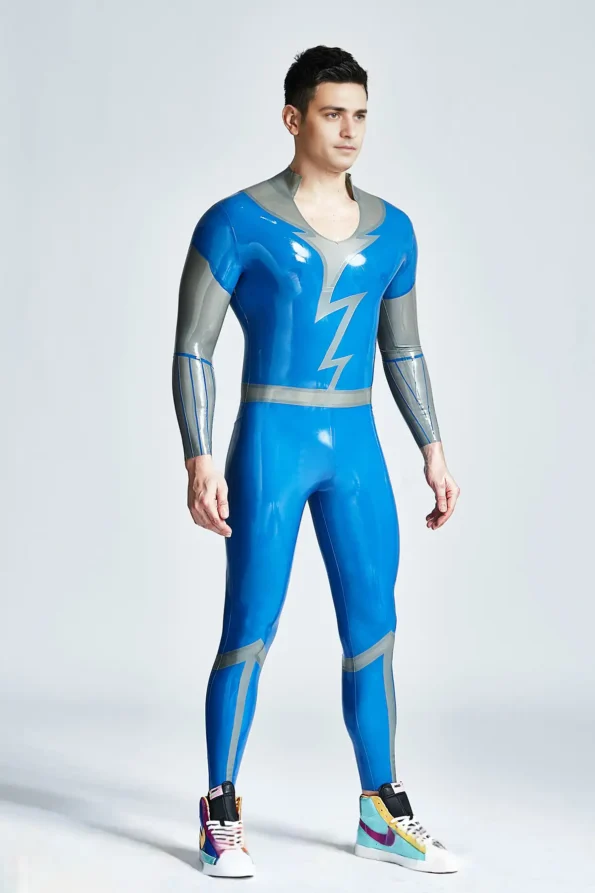 Male Lightning Flash Wide-Necked Catsuit