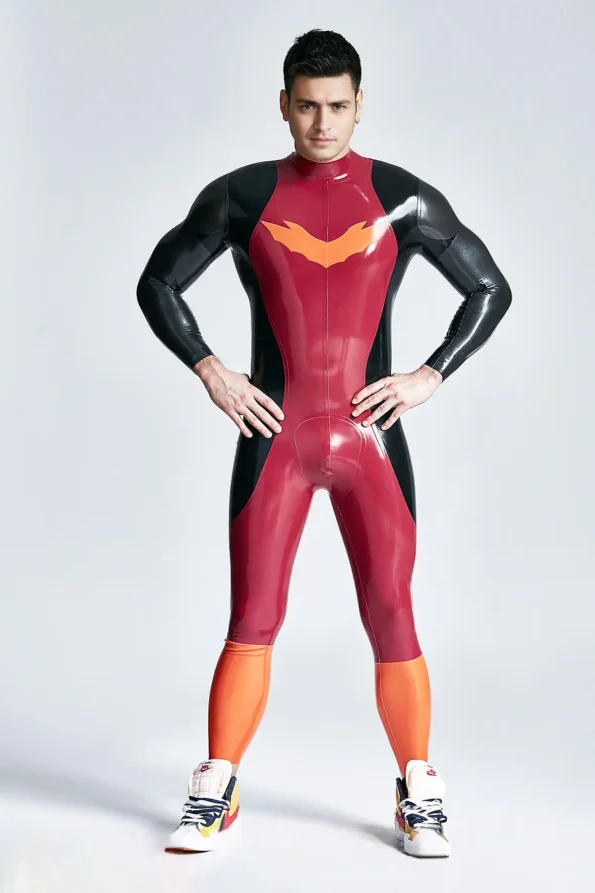 Male Winged-Chest Back Zip Catsuit