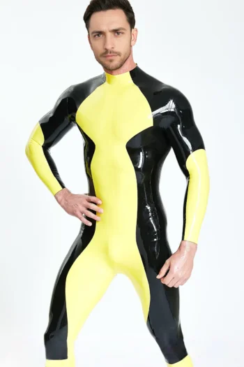 Male Zig-Zag Latex Catsuit