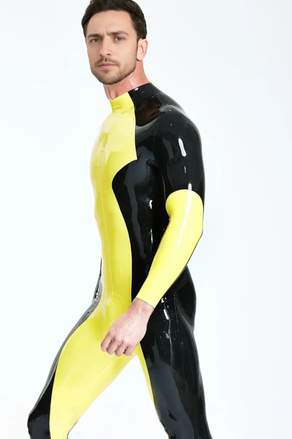 Male Zig-Zag Latex Catsuit