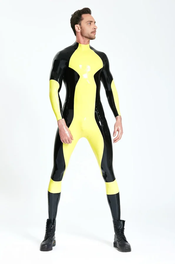 Male Zig-Zag Latex Catsuit