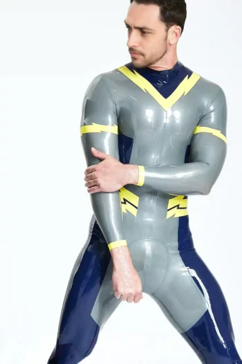 Male Lightning Bolt Back Zip Catsuit