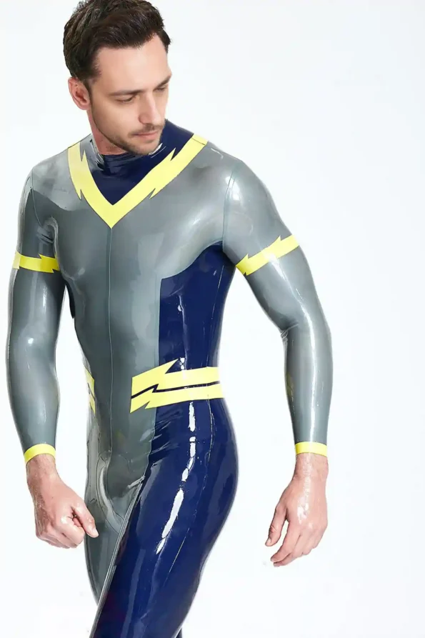 Male Lightning Bolt Back Zip Catsuit