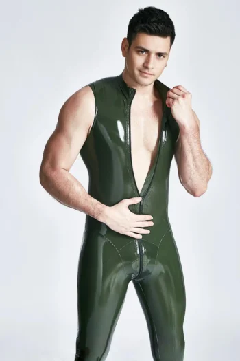 Male Front Through-zip Sleeveless Catsuit