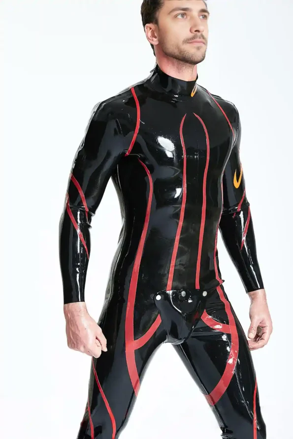 Male Shoulder-zip Codpiece Catsuit