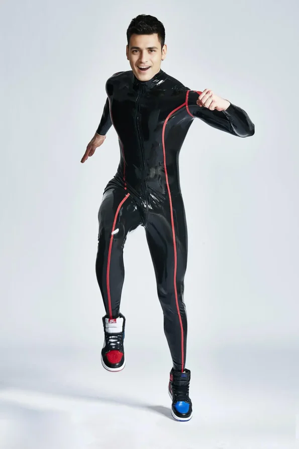 Male Diamond Dude Front Through-Zipper Catsuit