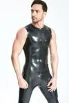 Male Front Through-zip Sleeveless Catsuit