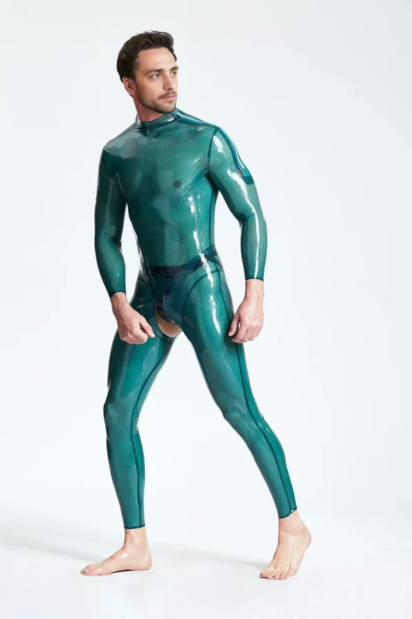 Male Open-Crotch Shoulder-zip Catsuit