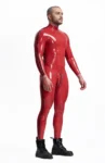 Male Double Lines Shoulder-Zipper Latex Catsuit