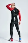 Male Through-Zip Raglan-Sleeved Catsuit