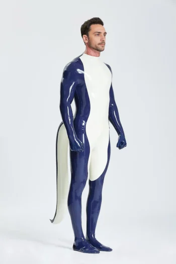 Male Purr-fect Inflated Tail Catsuit With Feet & Gloves