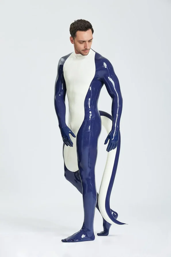 Male Purr-fect Inflated Tail Catsuit With Feet & Gloves