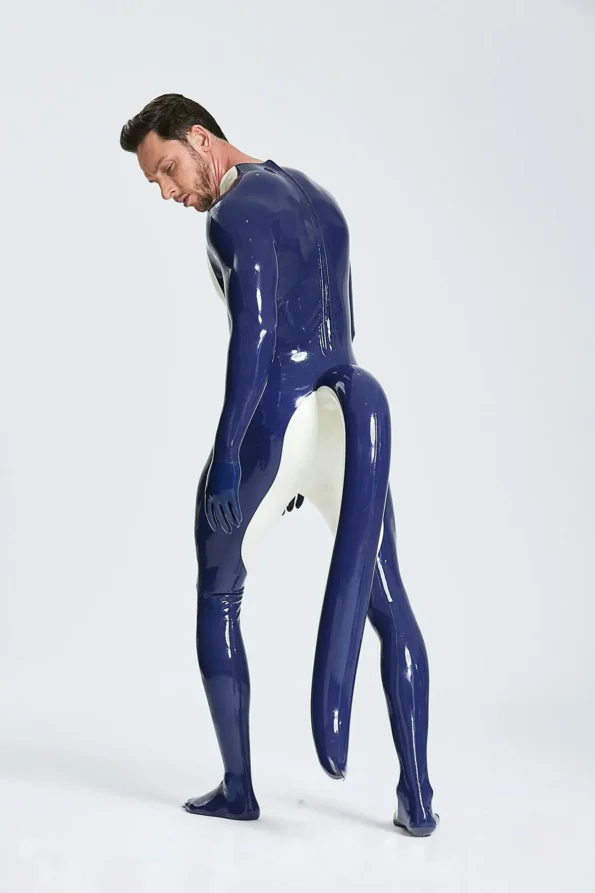 Male Purr-fect Inflated Tail Catsuit With Feet & Gloves