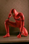 Male Red Ninja Latex Catsuit