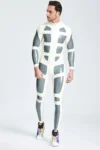 Male Silver Streak Rubber Catsuit