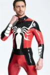 Male Silver Streak Rubber Catsuit