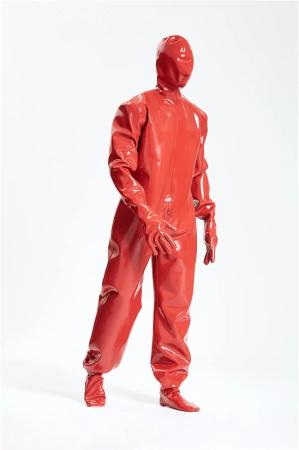 Male Hooded Heavy Latex Industrial Enclosure Suit