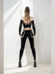 Seductive Shining Black Latex Leggings with a zipped crotch