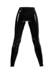 Seductive Shining Black Latex Leggings with a zipped crotch