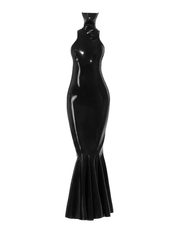 Floor length latex gown