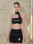 Black Latex sexier Top