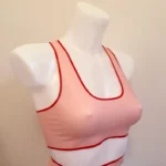 Latex sports style bralet with contrast trim