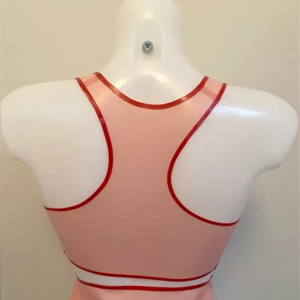 Latex sports style bralet with contrast trim