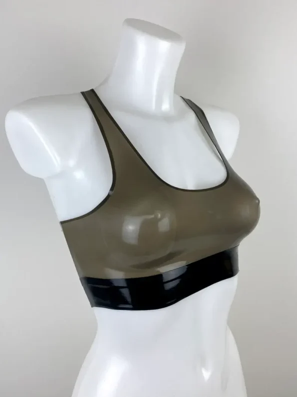 Latex sports style bralet bra with band