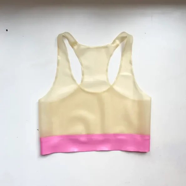 Latex sports style bralet bra with band