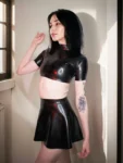 Latex Knee-Length Skirt