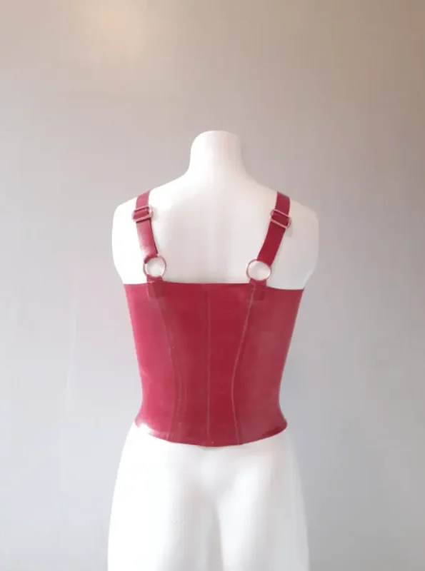 Latex Metal-wear, Thick Strap Plunge Top