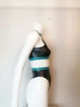 Latex Two Piece, High Neck Crop Top and High-waist Thong