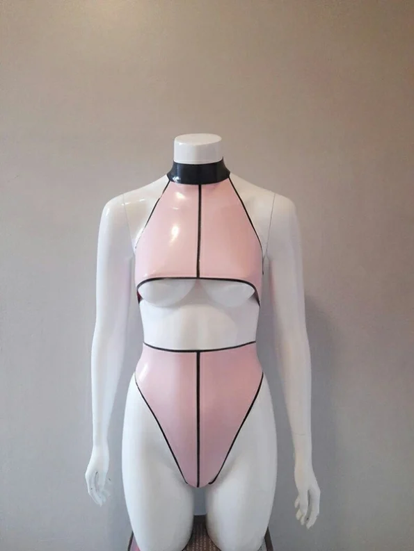 Latex Pin-striped Two Piece Set