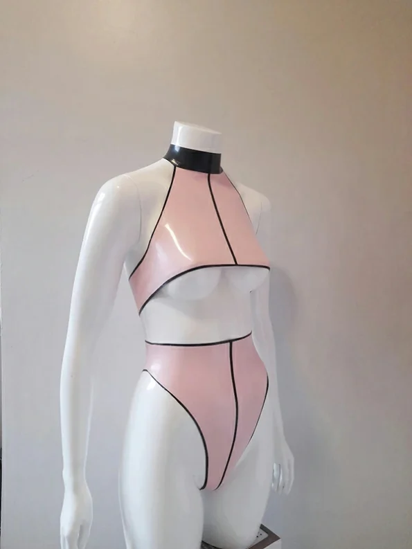 Latex Pin-striped Two Piece Set