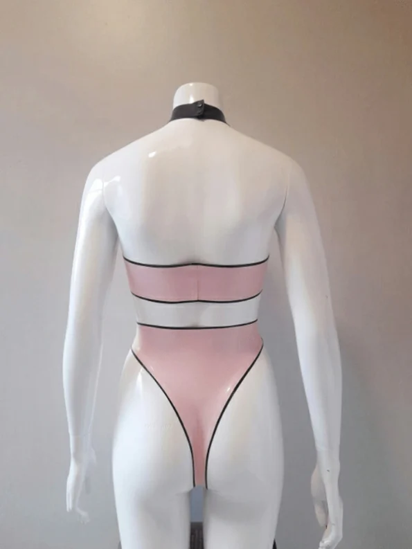 Latex Pin-striped Two Piece Set