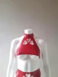 Latex Triple Heart Set with Under boob Halter Top and High-waist Thong