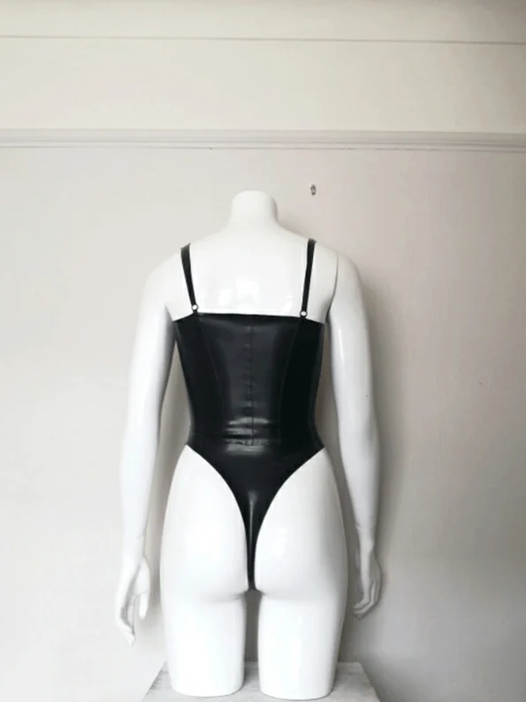 Latex Two Piece Set, Top and High&waist Thong